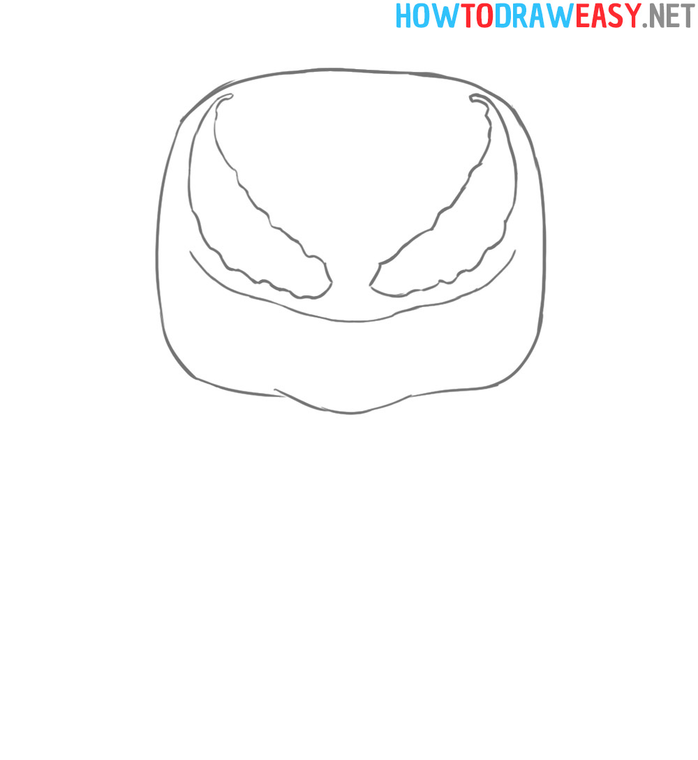 Draw Chibi Venom Step 3