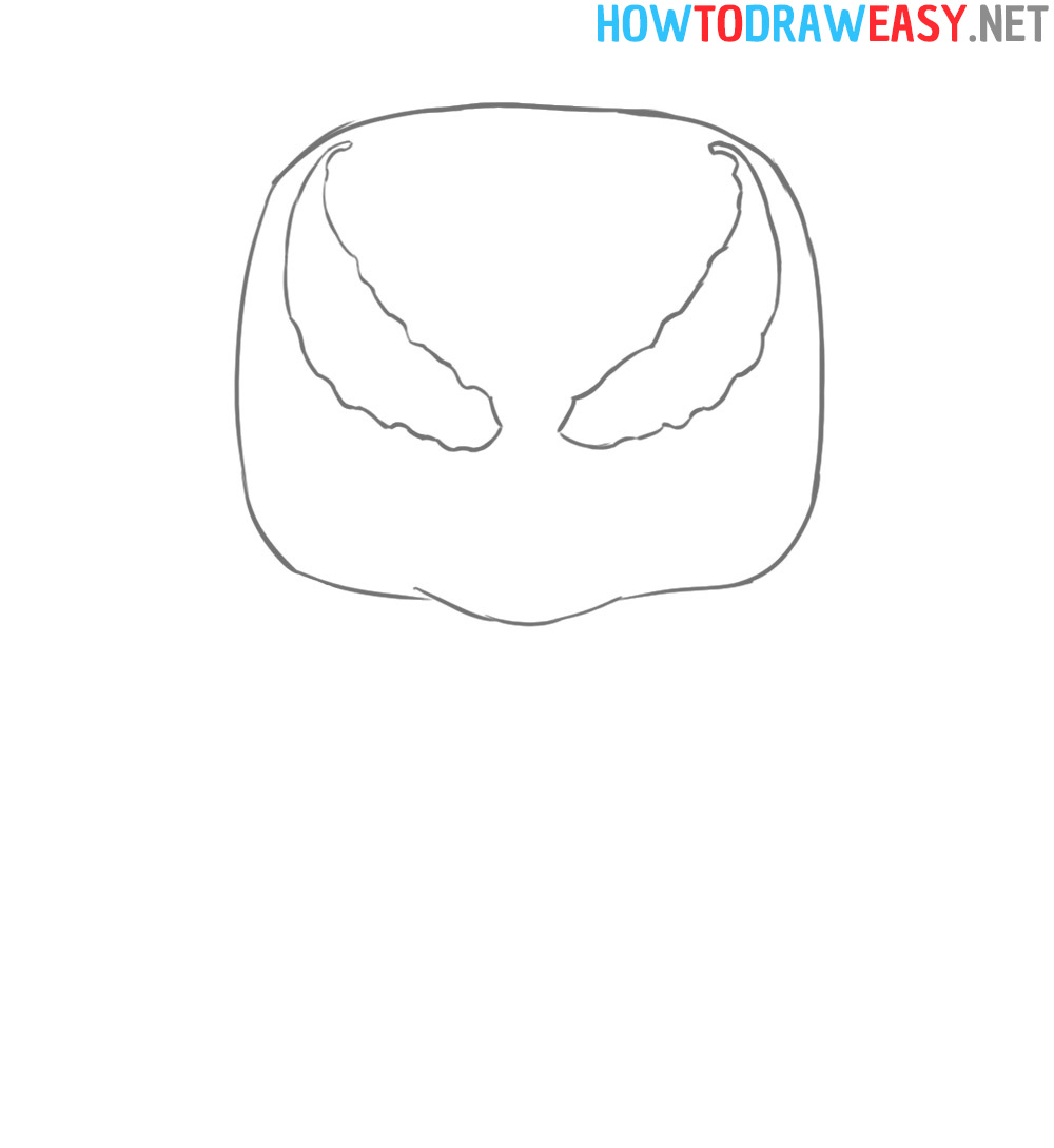 Drawing Chibi Venom Step 2