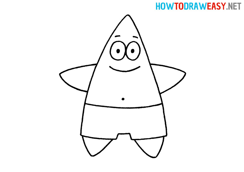 Drawing Patrick Star for Kids