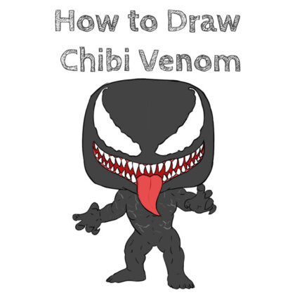 Drawing Tutorial Venom for Kids