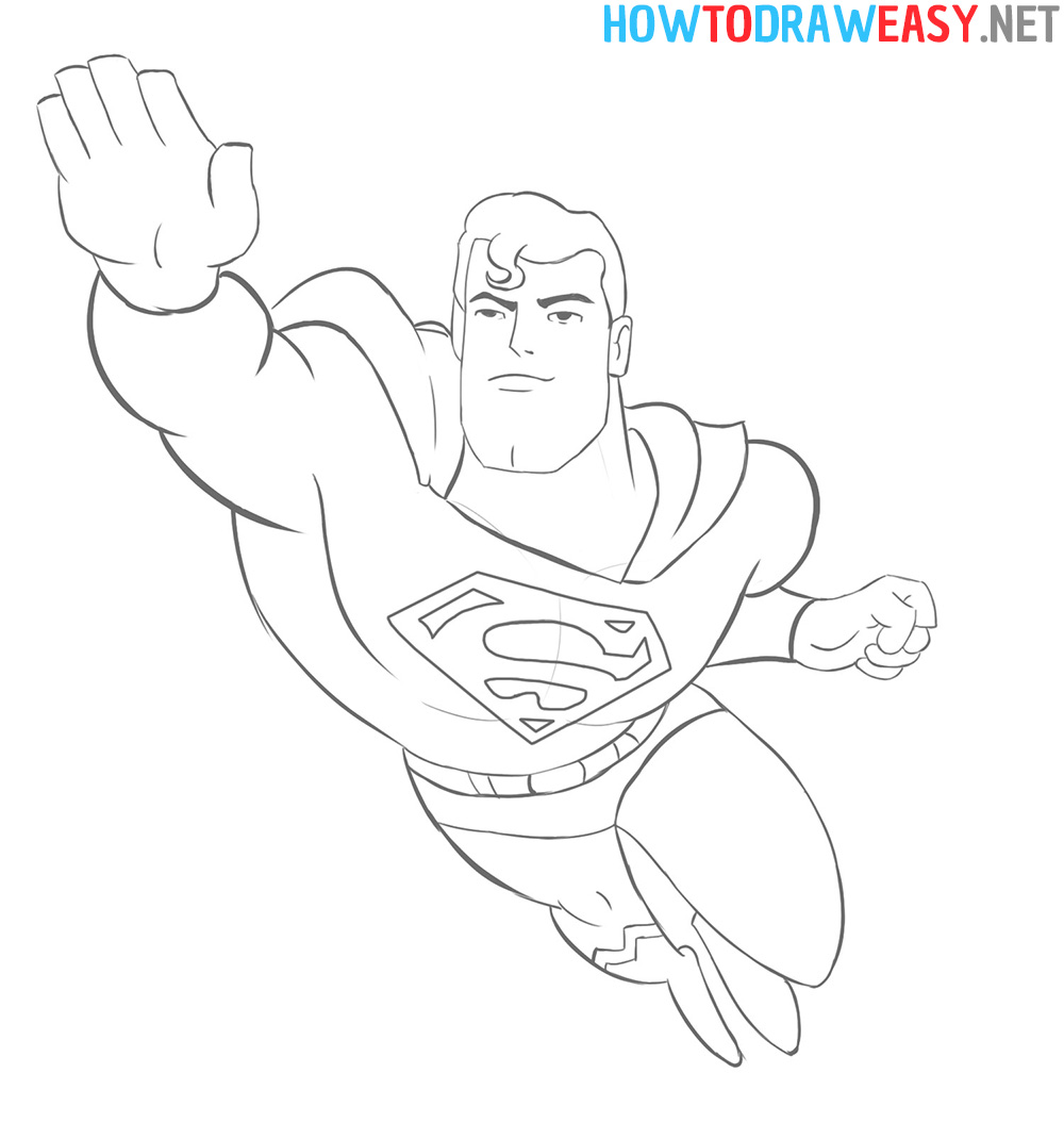 Flying Superman Drawing