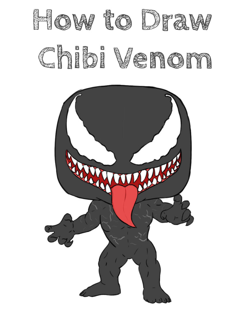 How to Draw Chibi Venom - How to Draw Easy