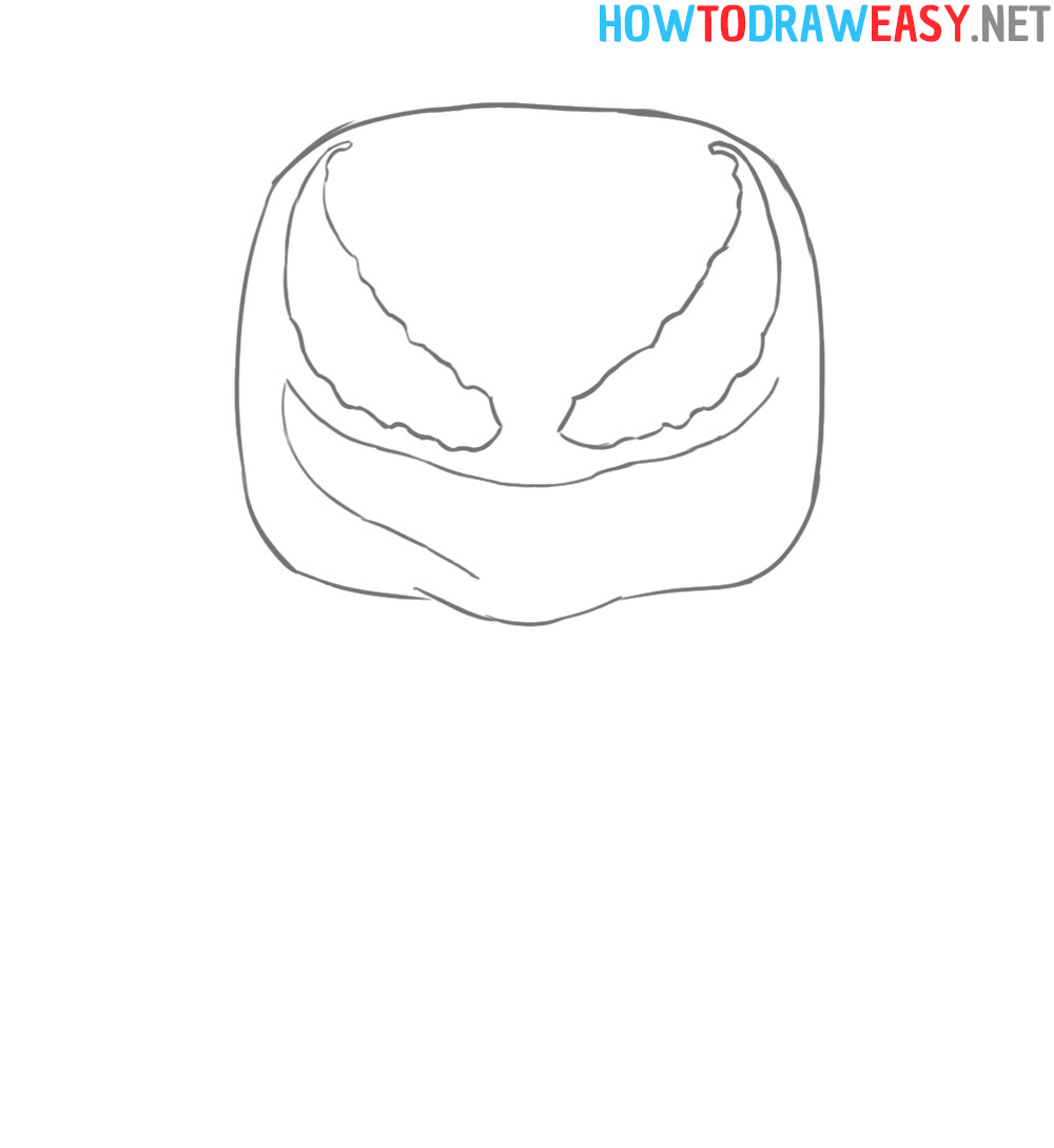How to Draw Chibi Venom Step 4