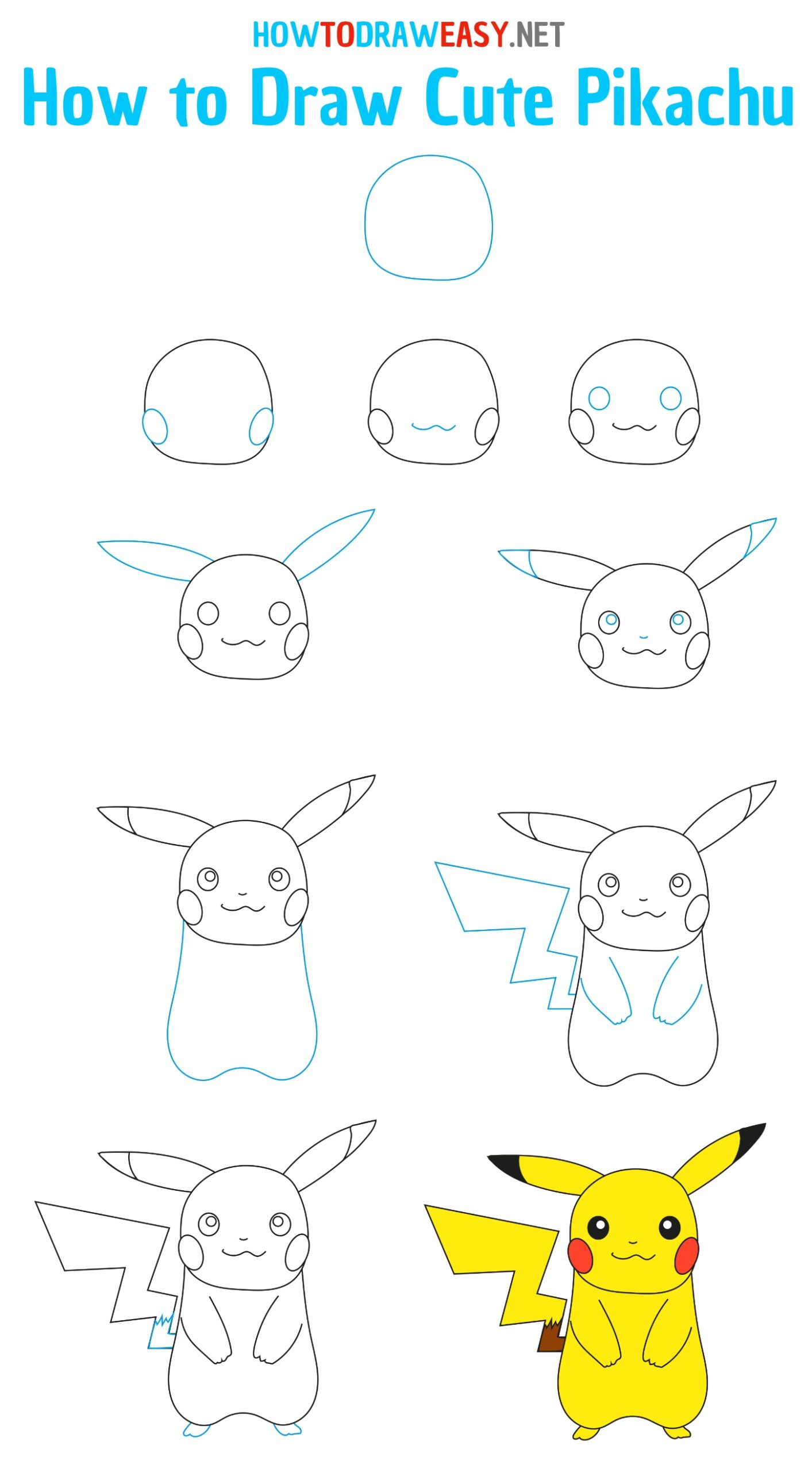 How to Draw Cute Pikachu Step by Step