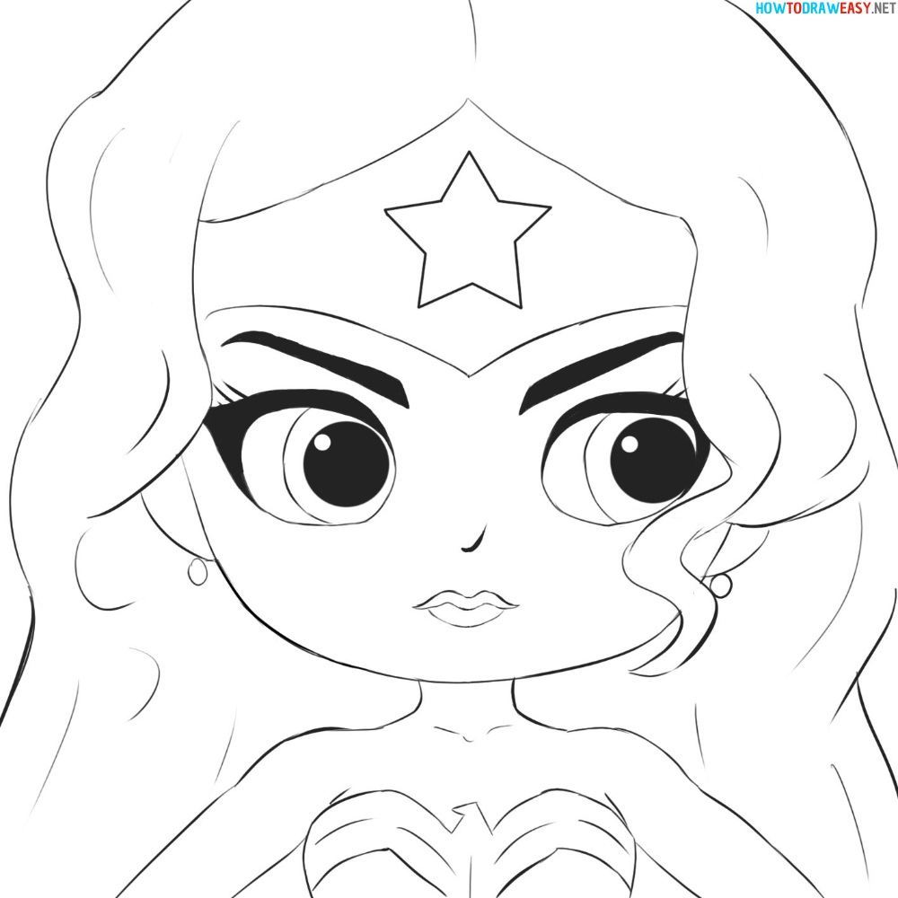 How to Draw Cute Wonder Woman