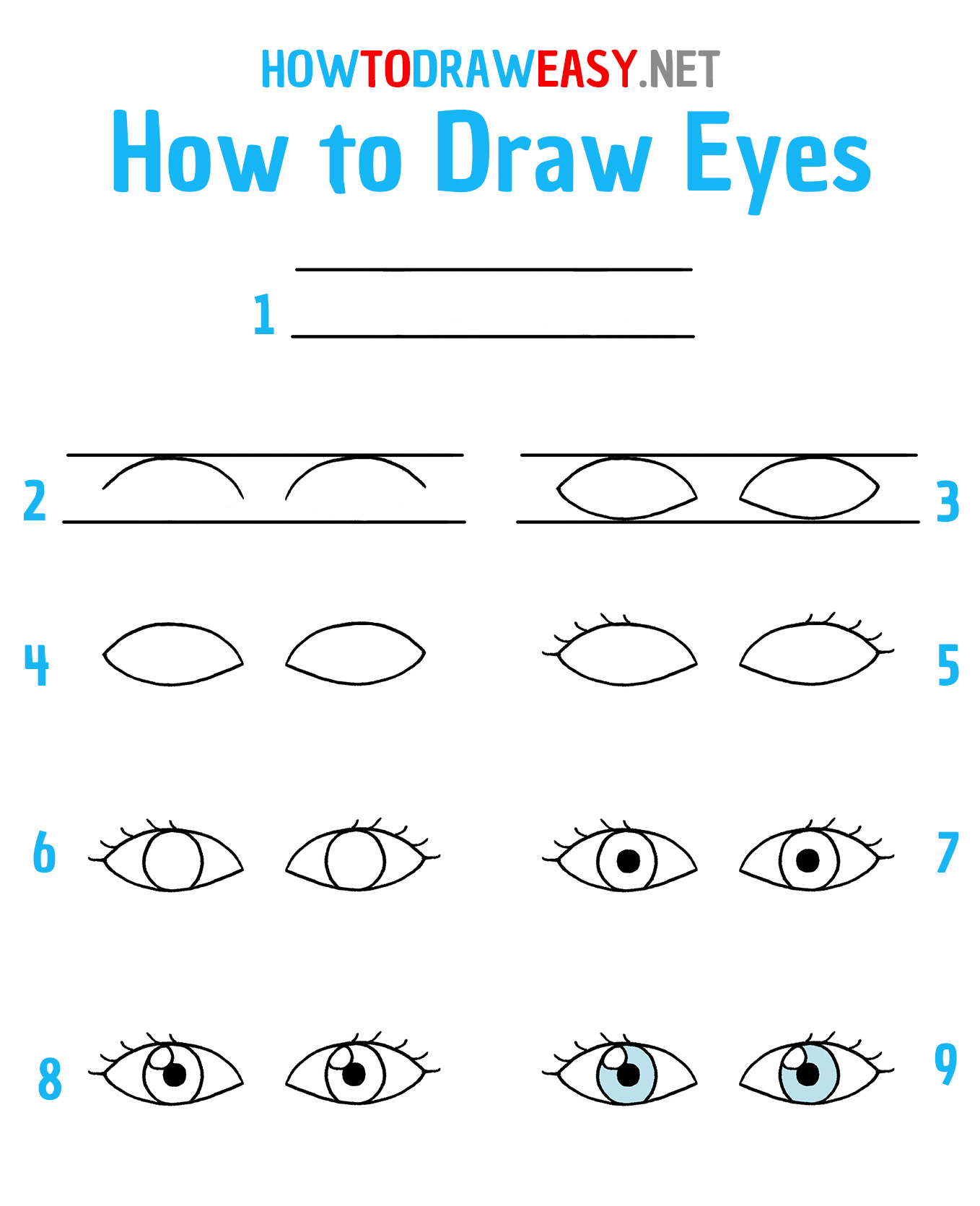 How to Draw Eyes for Kids - How to Draw Easy