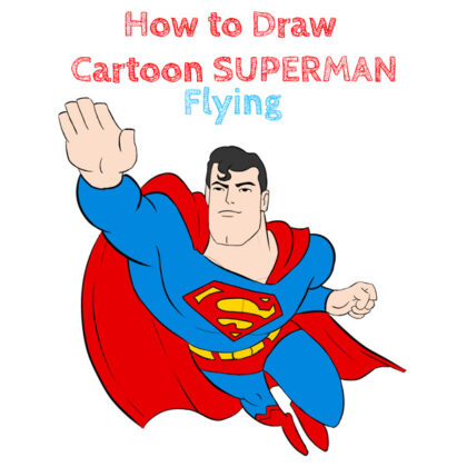 How to Draw Flying Superman Cartoon