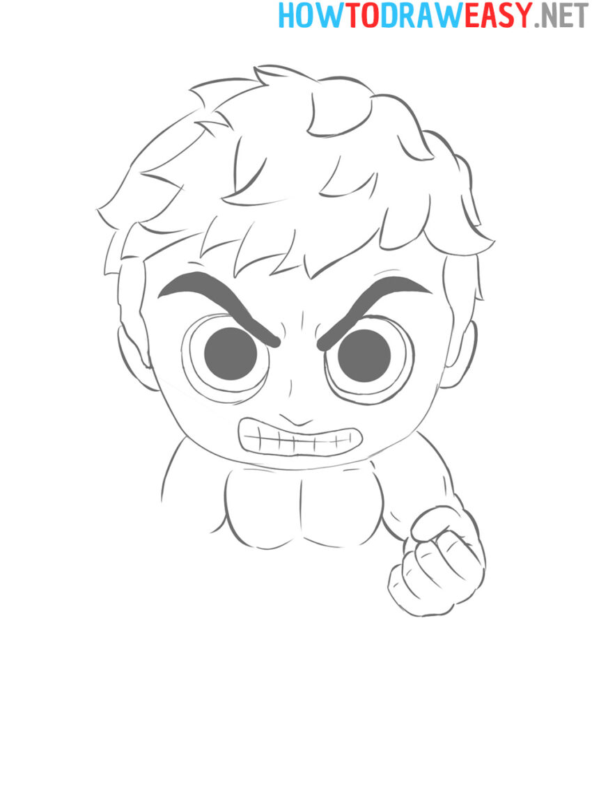 How to Draw Chibi Hulk - How to Draw Easy