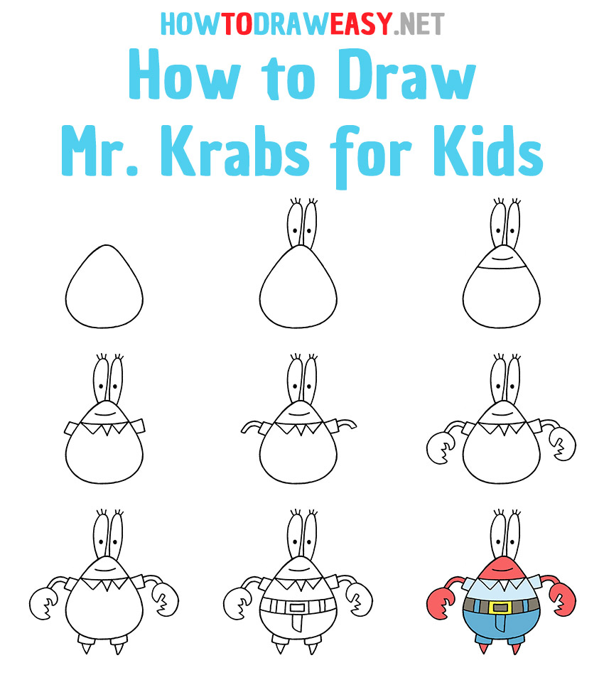 How to Draw Mr. Krabs Step by Step