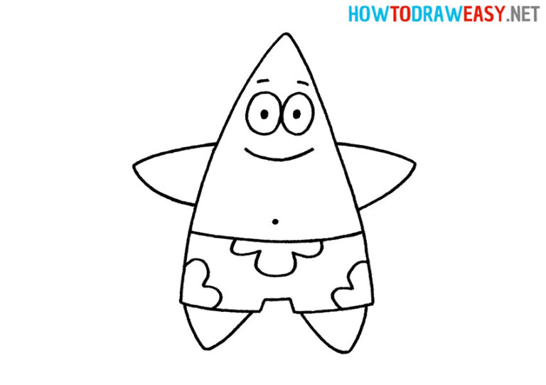 How to Draw Patrick Star for Kids - How to Draw Easy