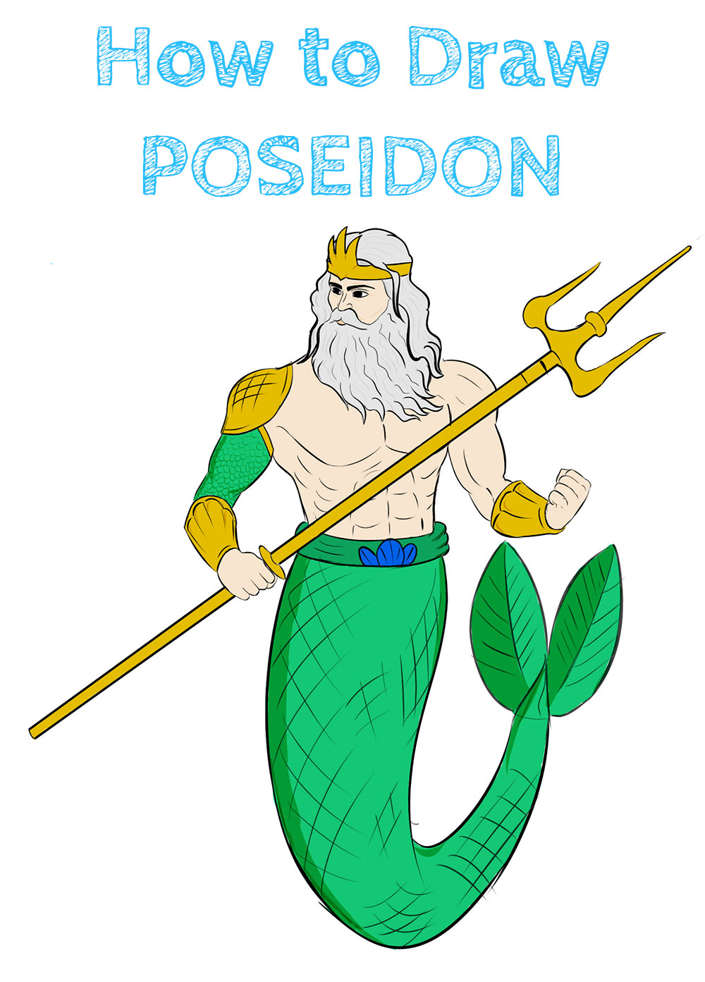 How to Draw Poseidon Easy Step by Step