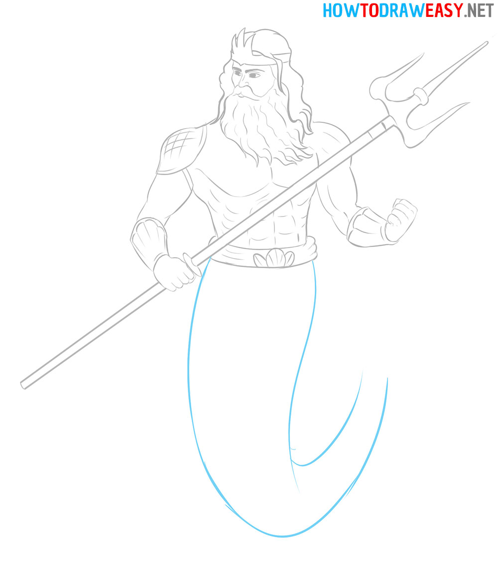 How to Draw Poseidon Greek God