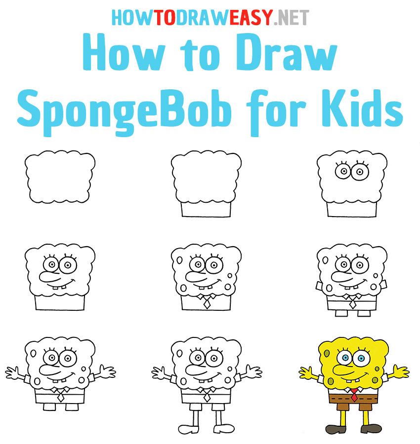 How to Draw SpongeBob step by step easy