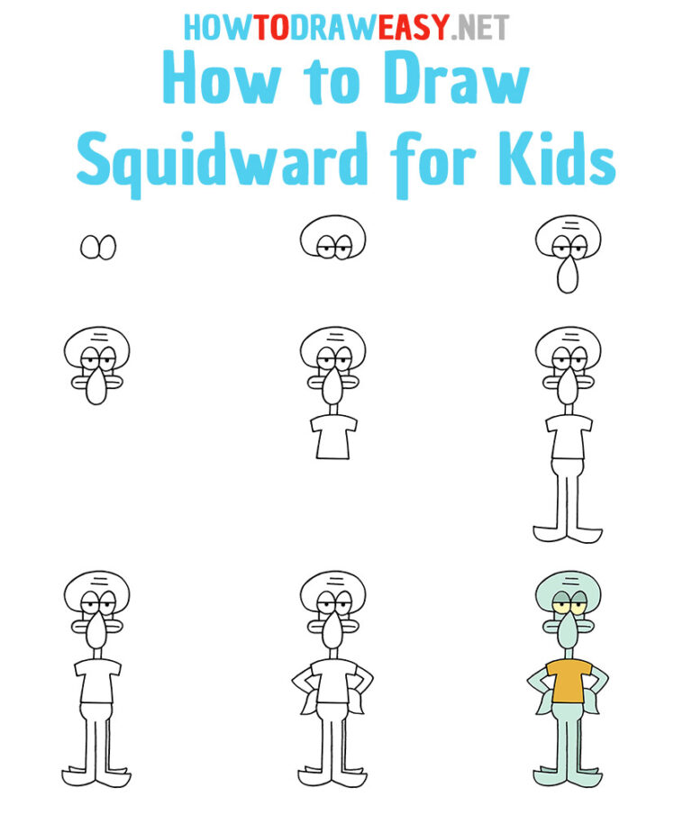How to Draw Squidward for Kids How to Draw Easy
