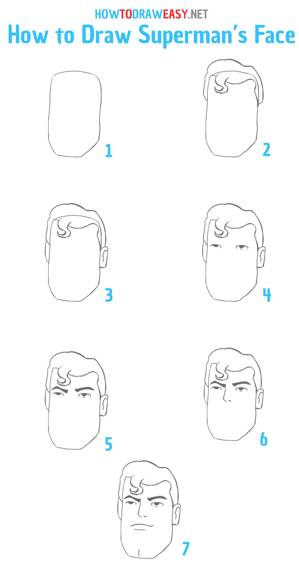 How to Draw Superman's Face Step by Step