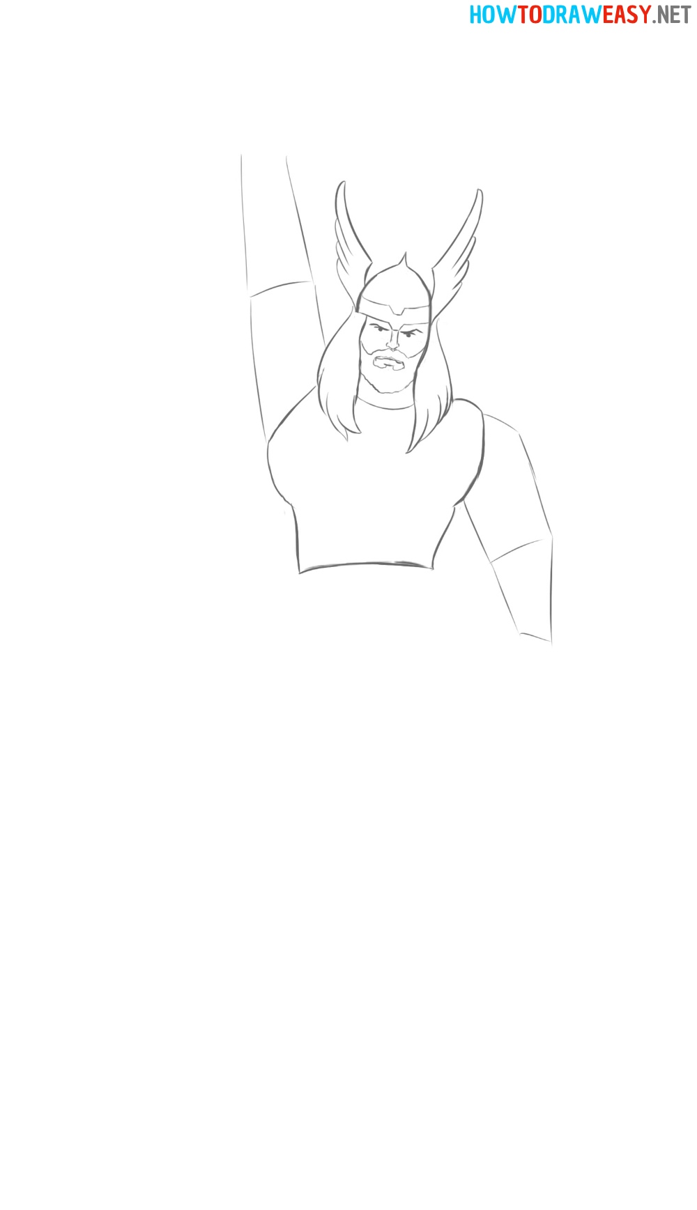 How to Draw Thor Step 10
