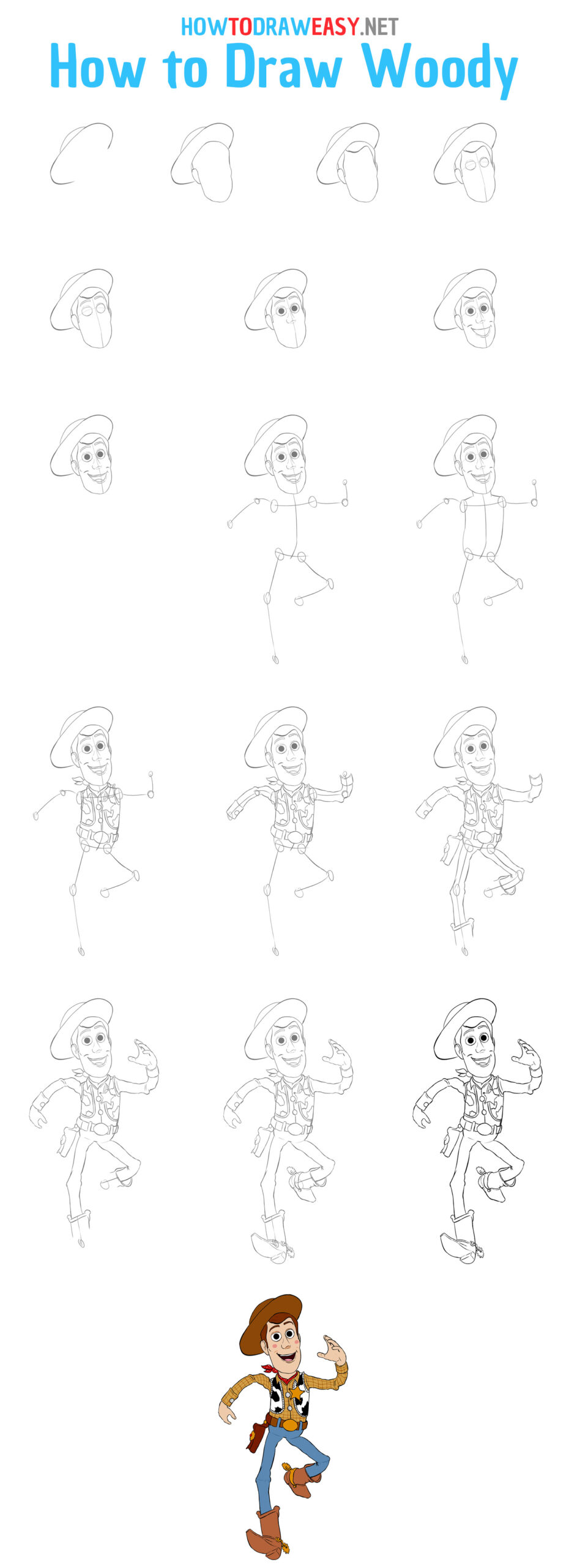 How to Draw Woody Step by Step