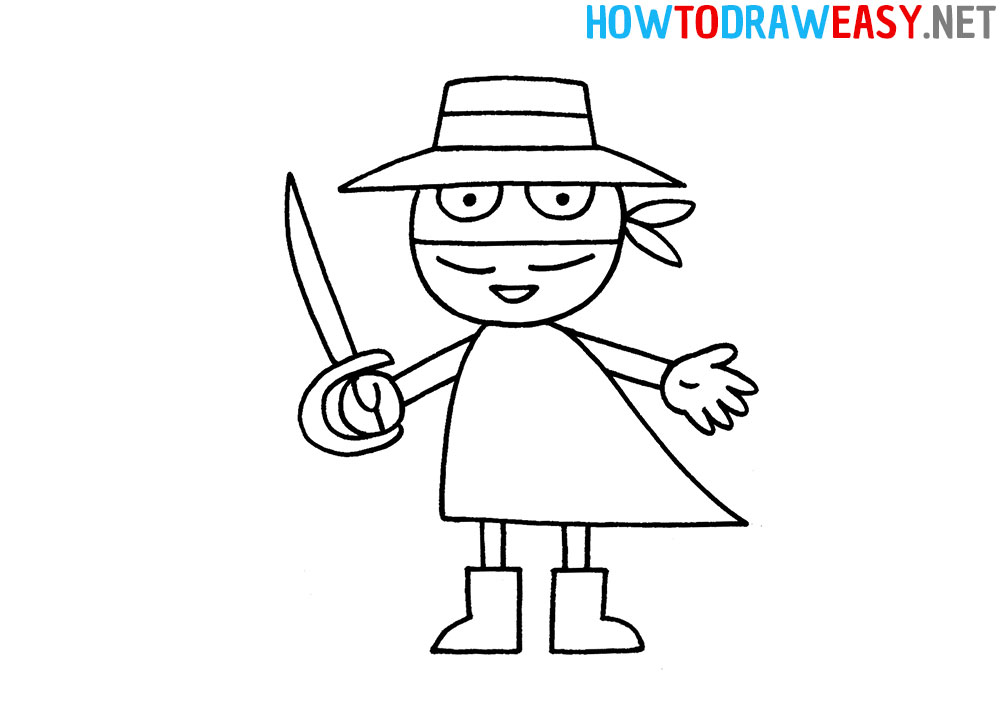 How to Draw Zorro Easy