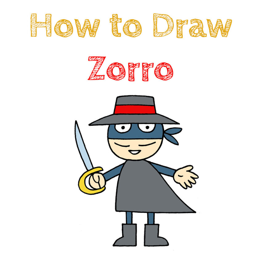 How to Draw Zorro for Kids How to Draw Easy