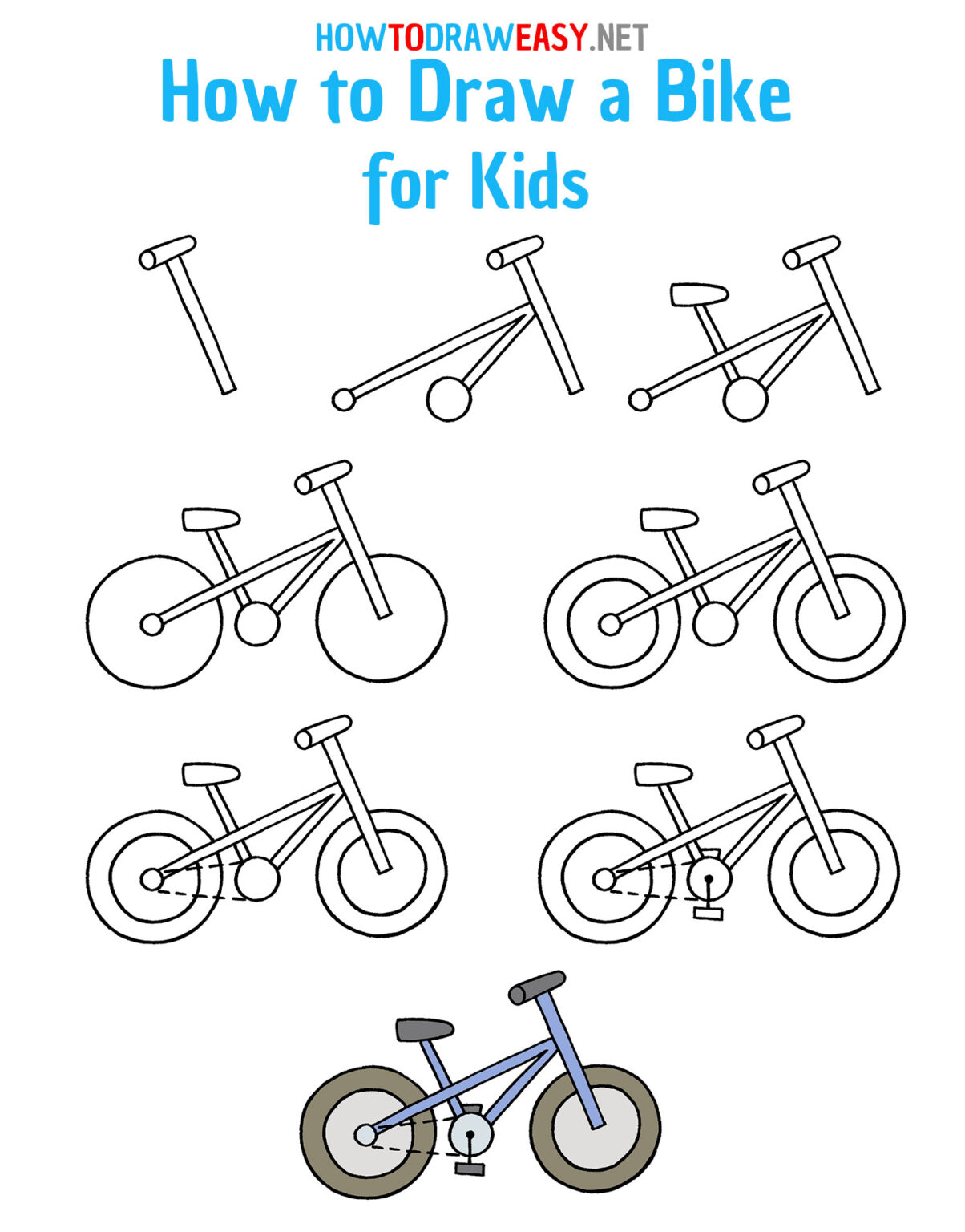 How to Draw a Bike for Kids - How to Draw Easy