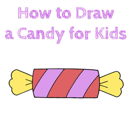 How to Draw a Cartoon Candy for Kids