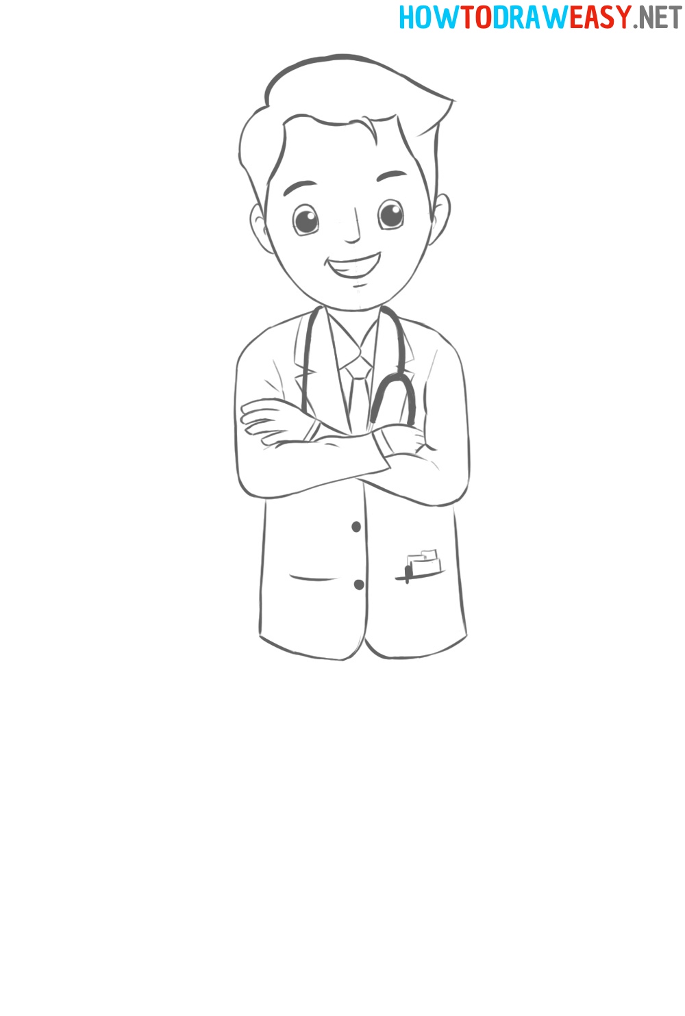 How to Draw a Cartoon Doctor