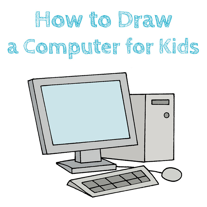 How to Draw a Computer Easy for Kids