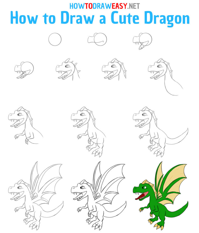 How to Draw a Cute Dragon How to Draw Easy