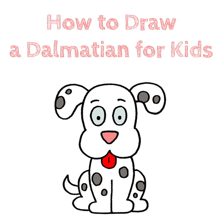 How to Draw a Dalmatian for Kids