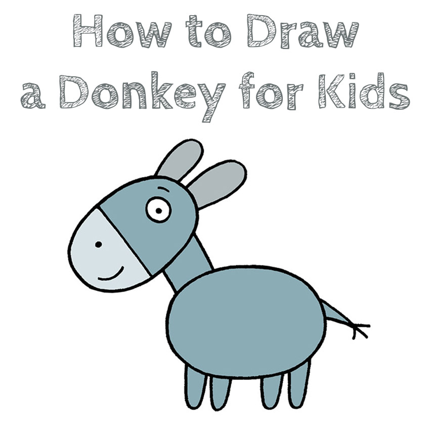 How to Draw a Donkey for Kids