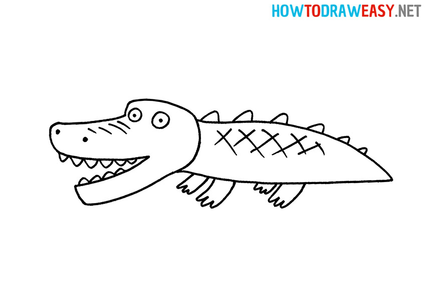 How to Draw a Easy Crocodile