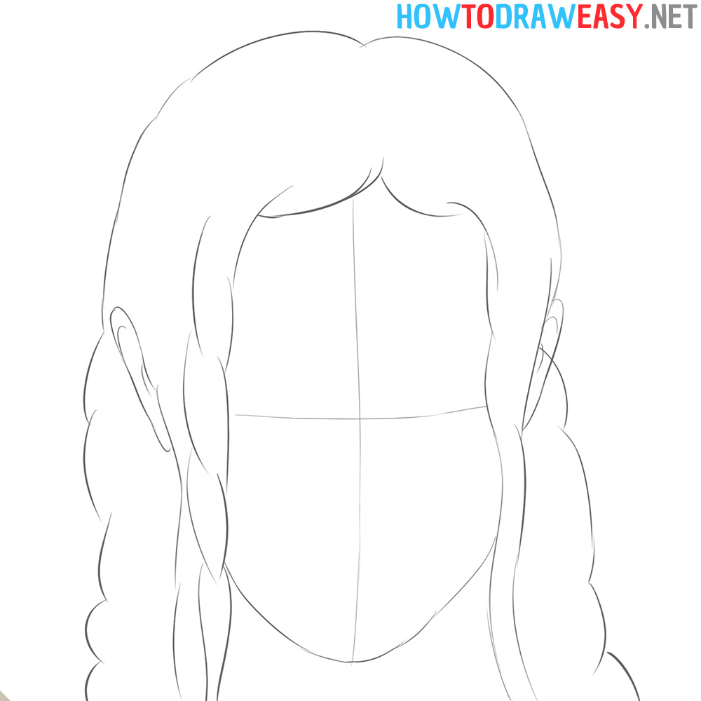 How to Draw a Girl Face Step 3