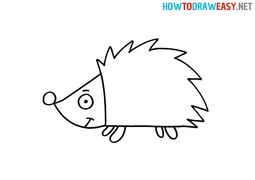 How to Draw a Hedgehog Simple
