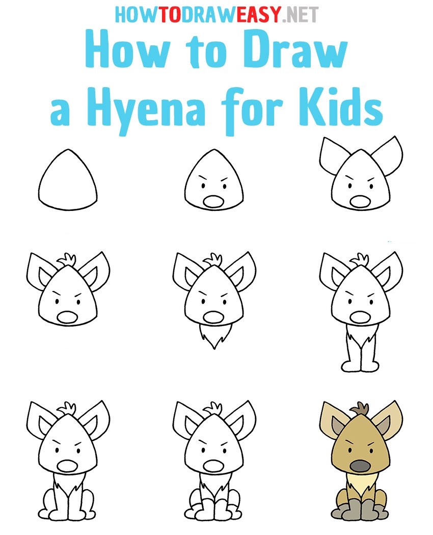 top 91+ Pictures how to draw a hyena step by step Completed