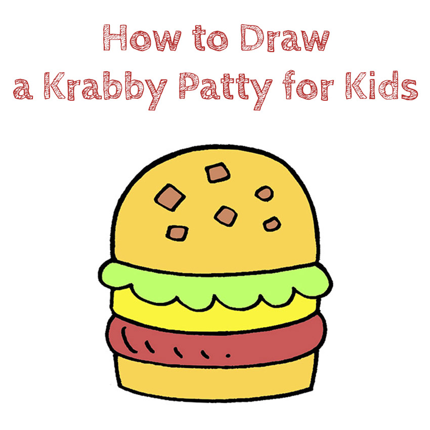 How to Draw a Krabby Patty for Kids