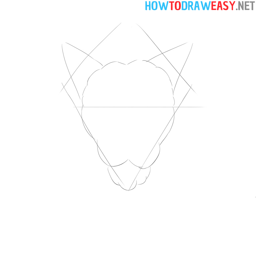 How to Draw a Lion Head Step 3
