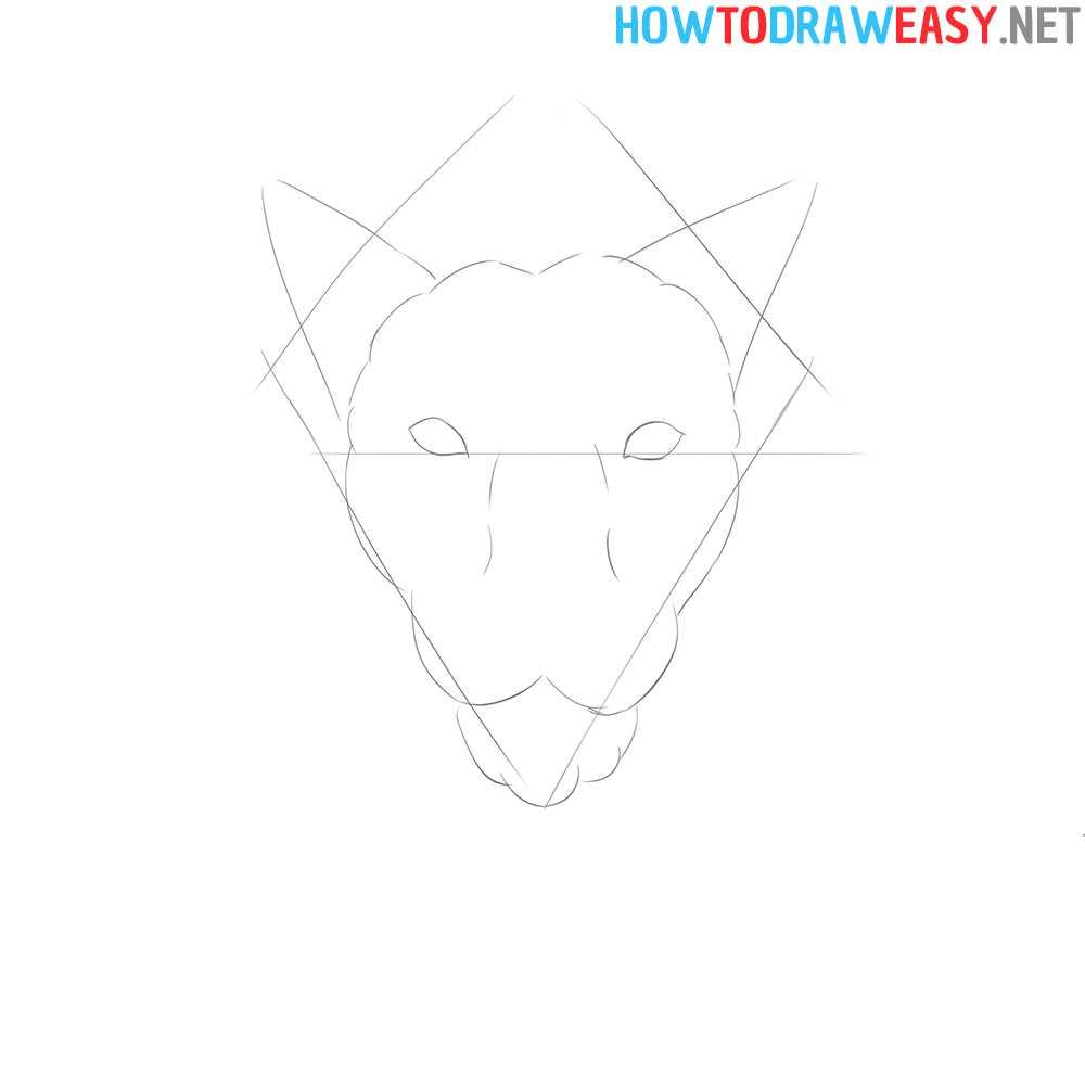 How to Draw a Lion's Head Step 4