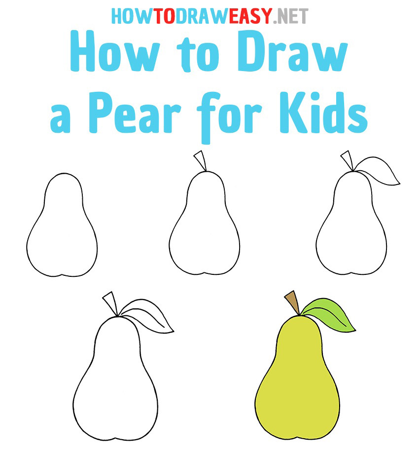 How to Draw a Pear Step by Step for Kids