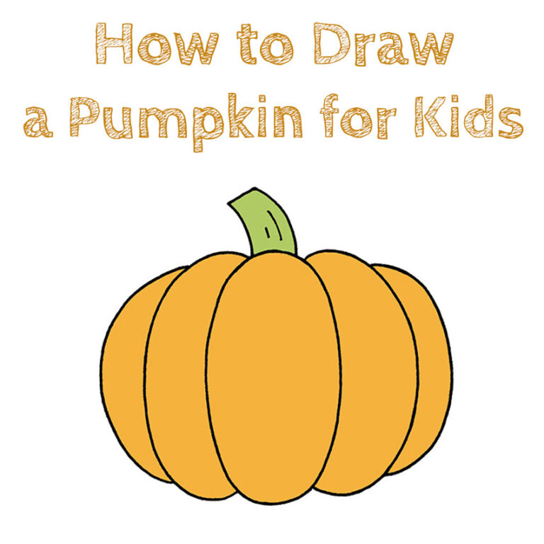 How to Draw a Pumpkin for Kids - How to Draw Easy