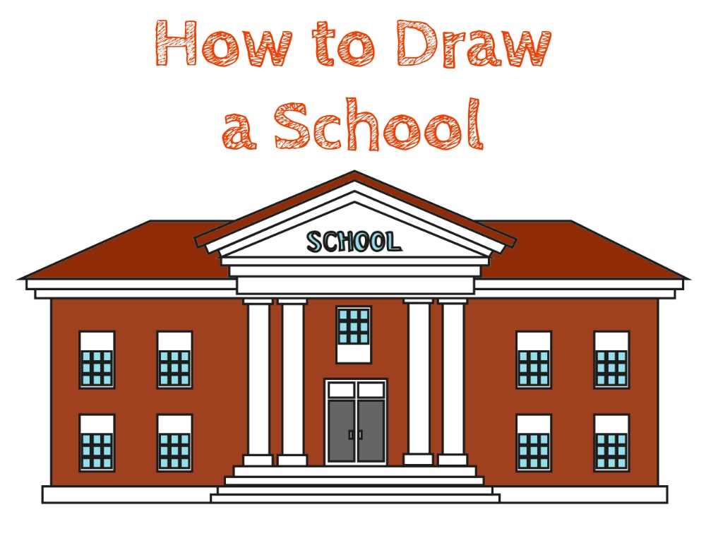 How to Draw a School Easy