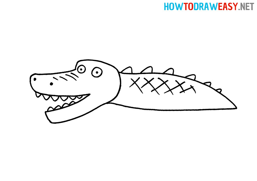 How to Draw a Simple Crocodile