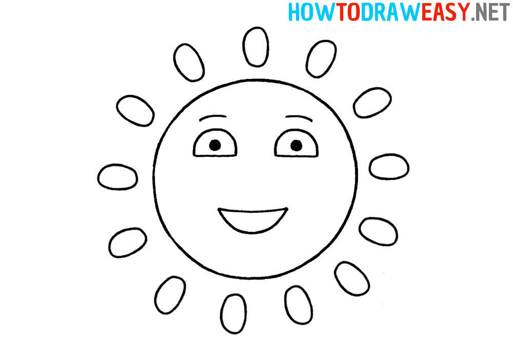 How to Draw a Smiling Sun