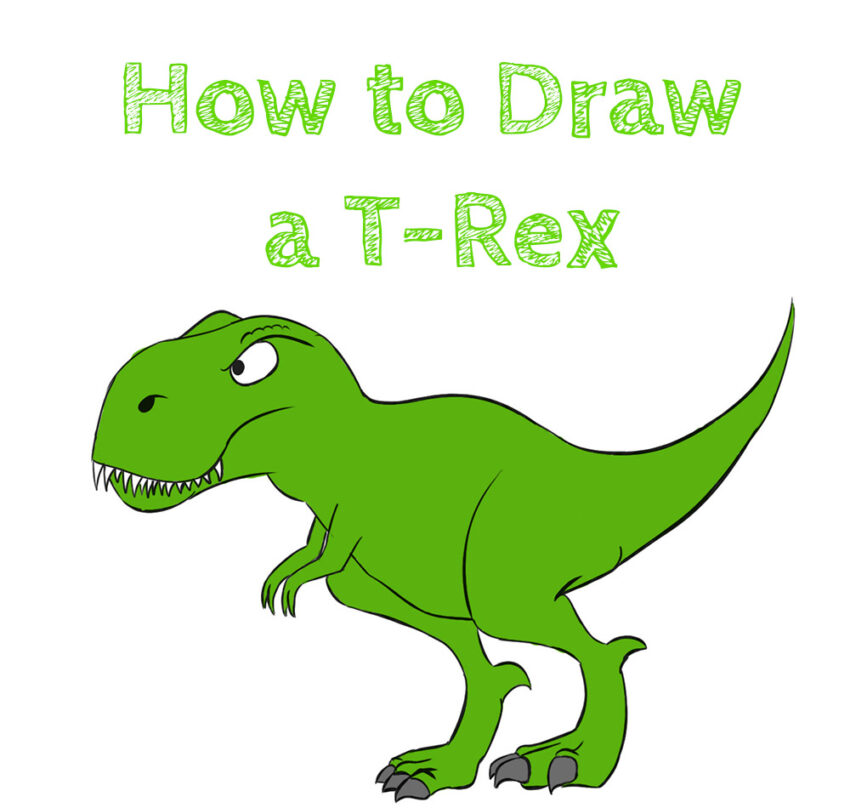 simple drawing of a 2d t rex