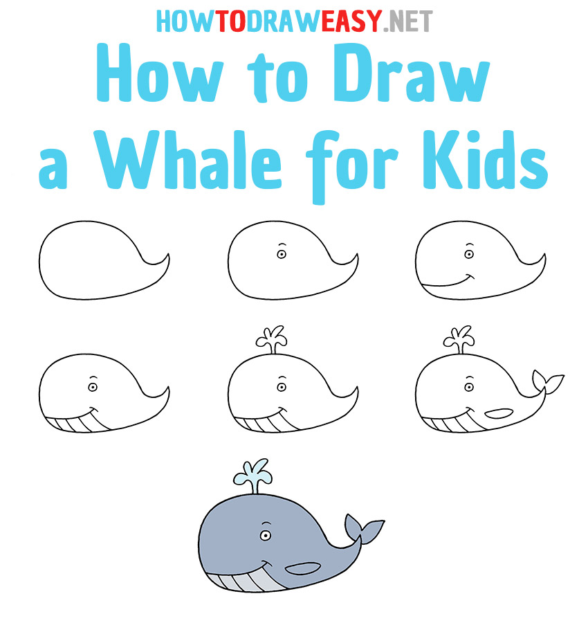 Top 30+ Stock Images how to draw whale step by step Superb