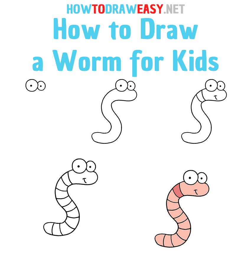 How to Draw a Worm Step by Step