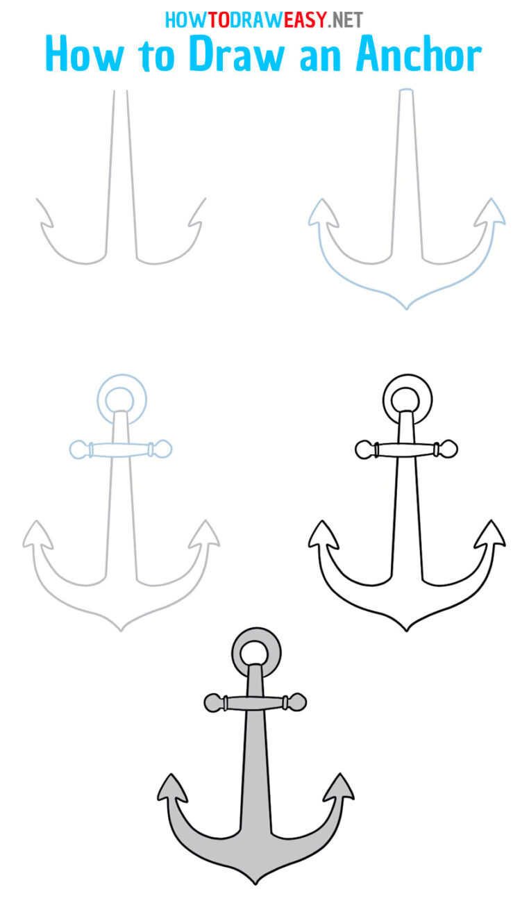 How to Draw an Anchor Easy - How to Draw Easy