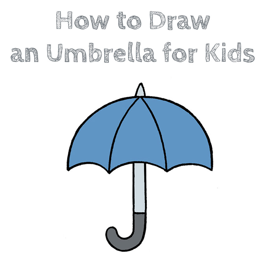 How to Draw an Umbrella for Kids