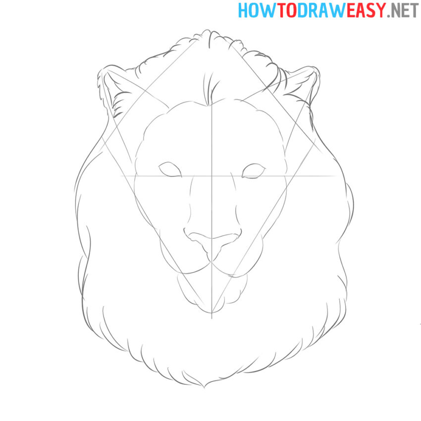 How to Draw a Lion's Face - How to Draw Easy