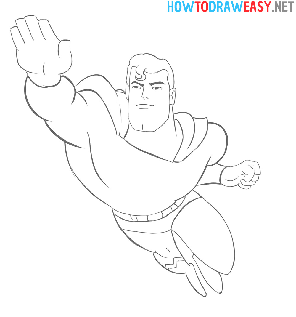 How to draw Superman in flight