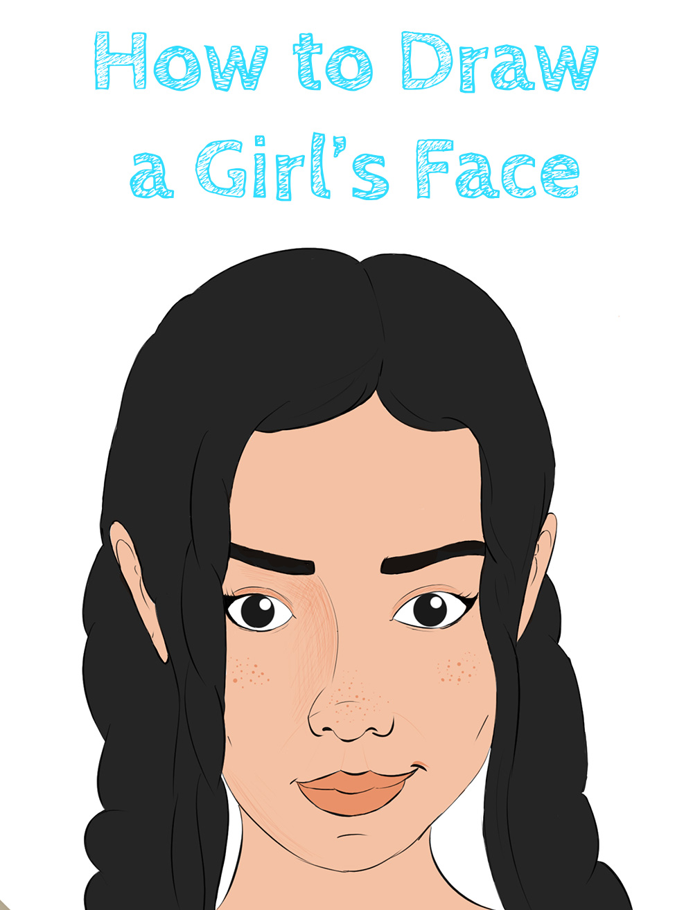 How to draw a girl's face easy
